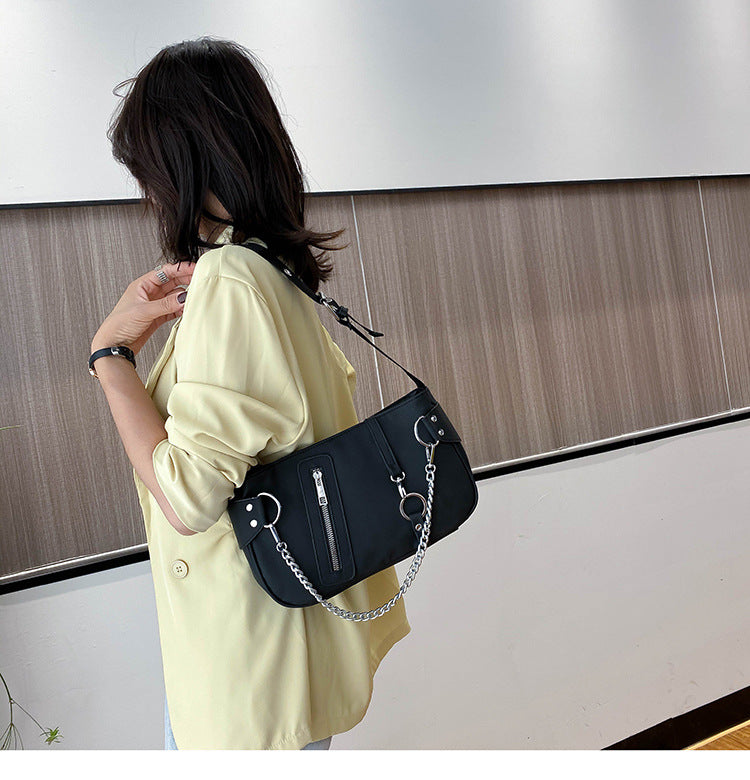 Special-interest Design Underarm All-match Nylon Cloth Chain Portable Baguette Bag