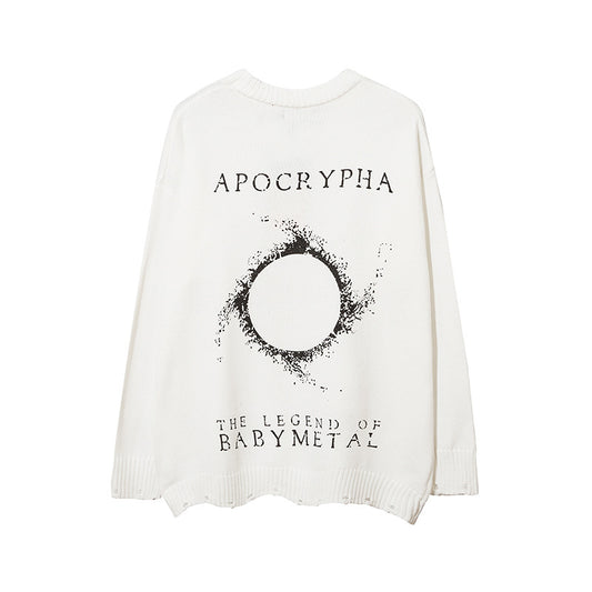 Letter Jacquard Knitted Sweater For Men And Women