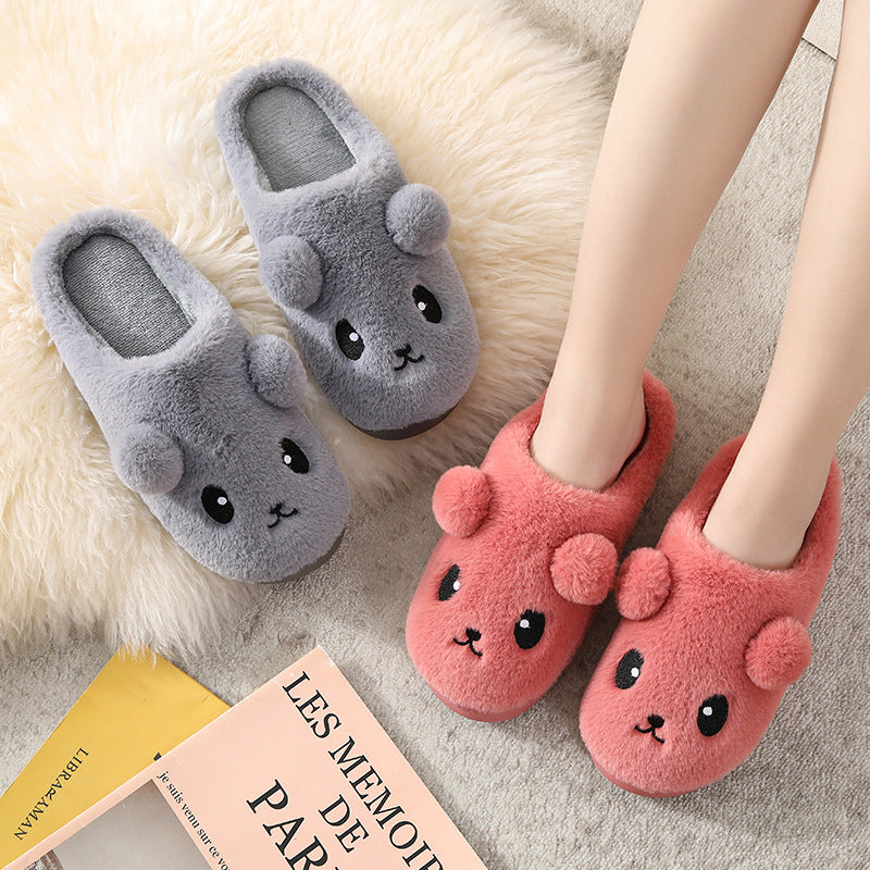 Cotton Slippers Couple Autumn And Winter Cute Cartoon Home Indoor