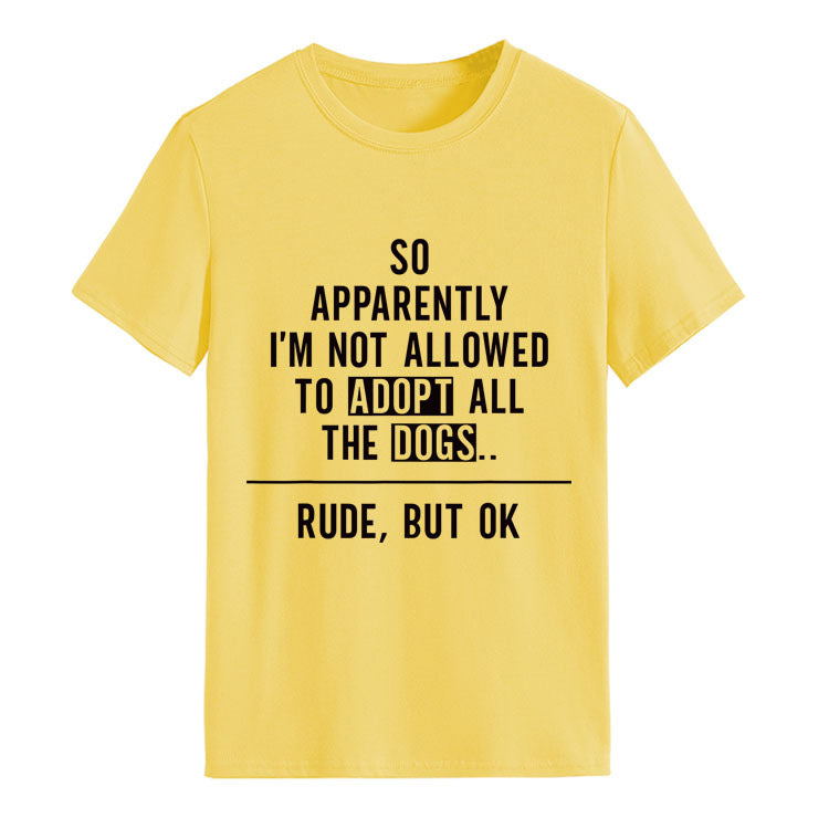 Fashion Round Neck Letter Loose Short Sleeve T-shirt For Women