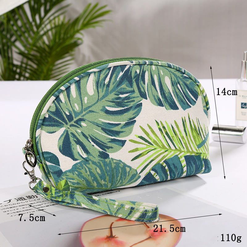 Travel Ladies Canvas Storage Bag With Large Capacity Pure Cotton Creative Printing Cosmetic
