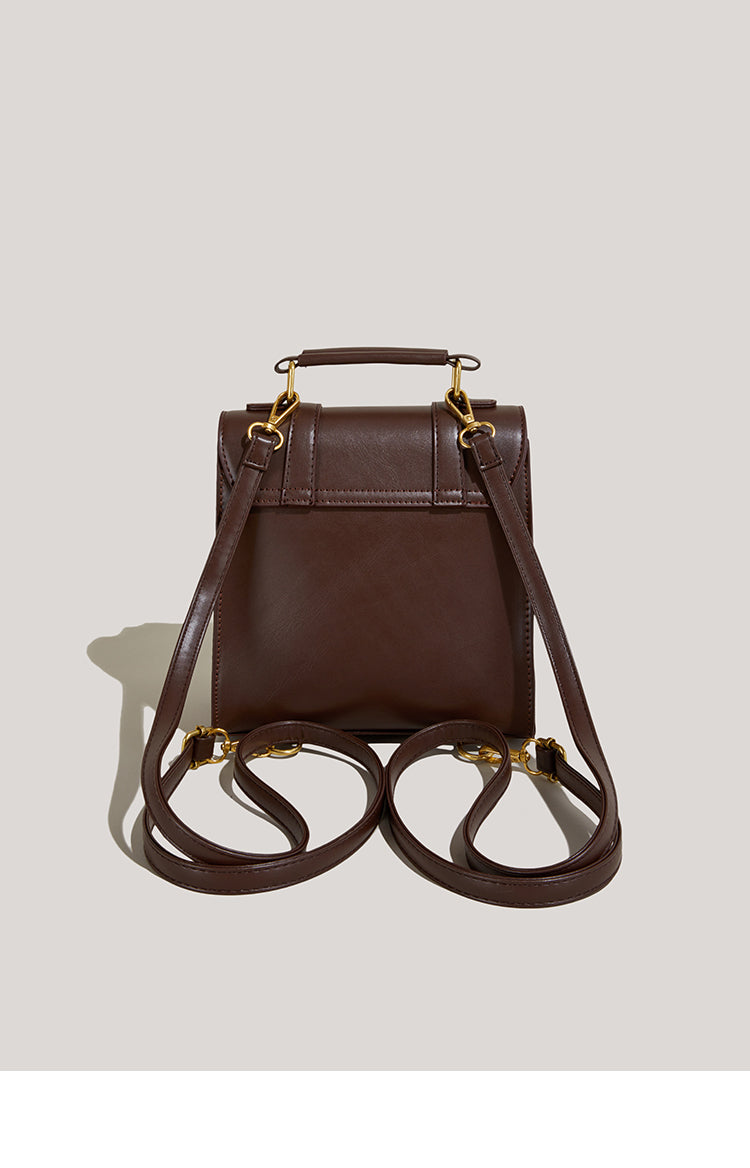 Portable Vintage Buckle Backpack Cross-body