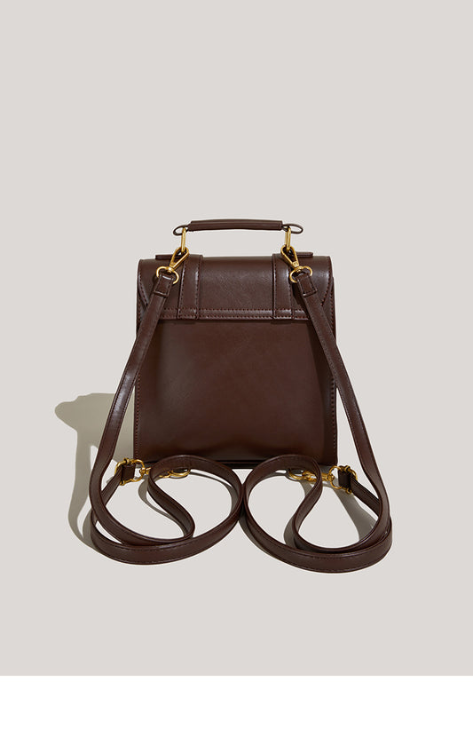 Portable Vintage Buckle Backpack Cross-body