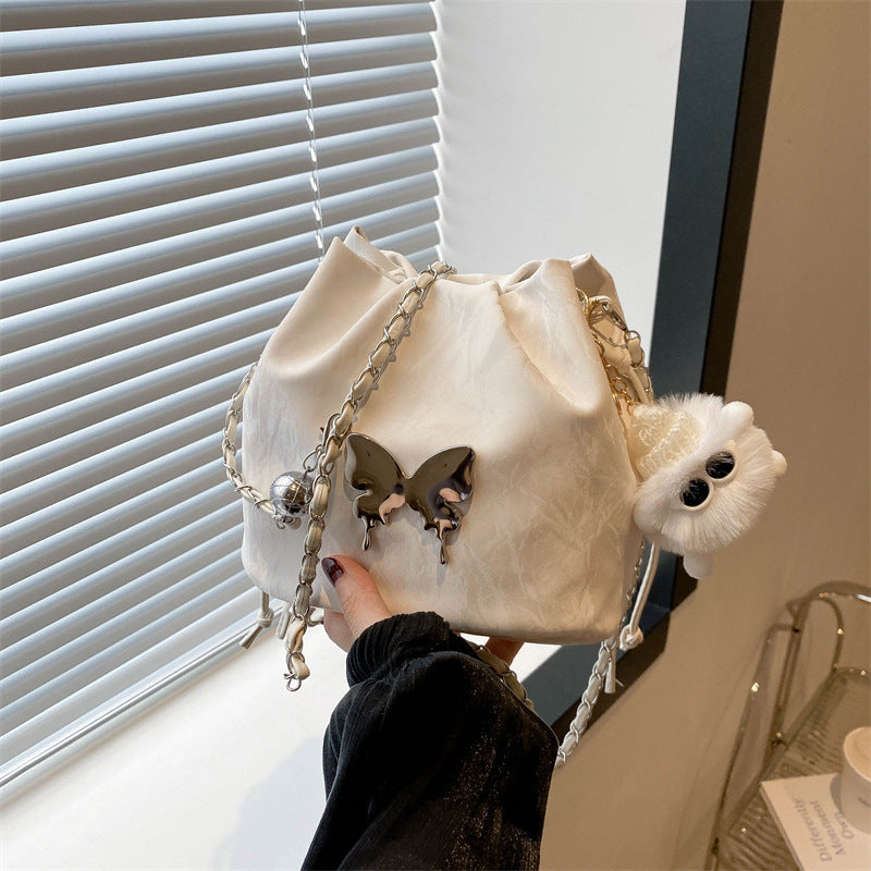 Kæde Lille Taske Dame Sommerfugl Crossbody Enkelt Skulder Spandtaske