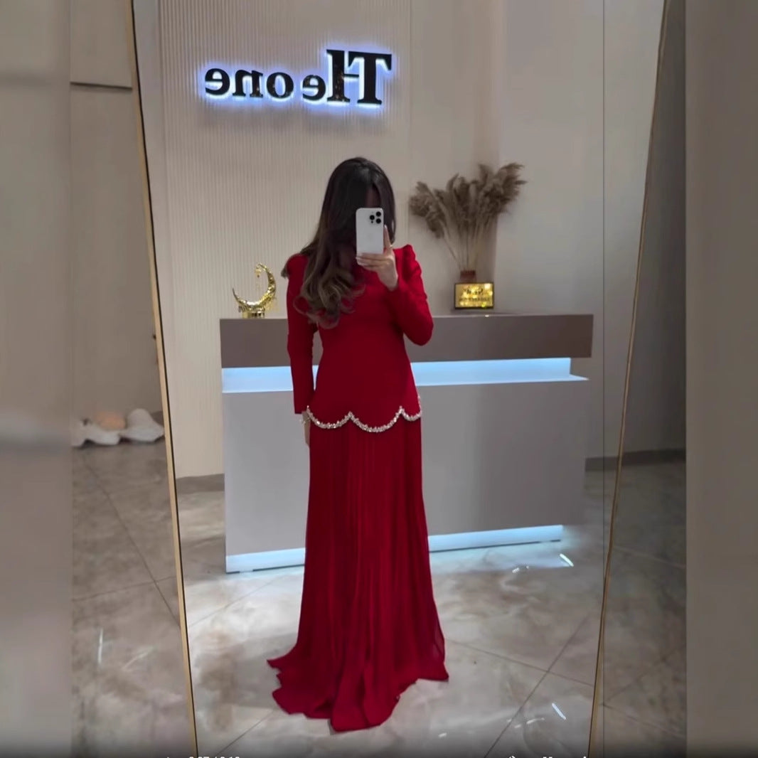 Heavy-duty Irregular Long Skirt Set For Women
