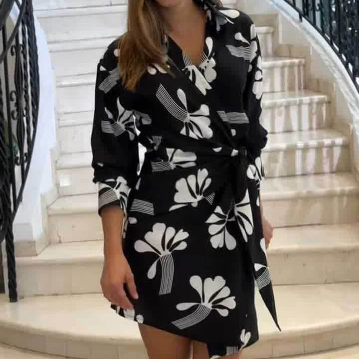 Leaf Print Mini Dress