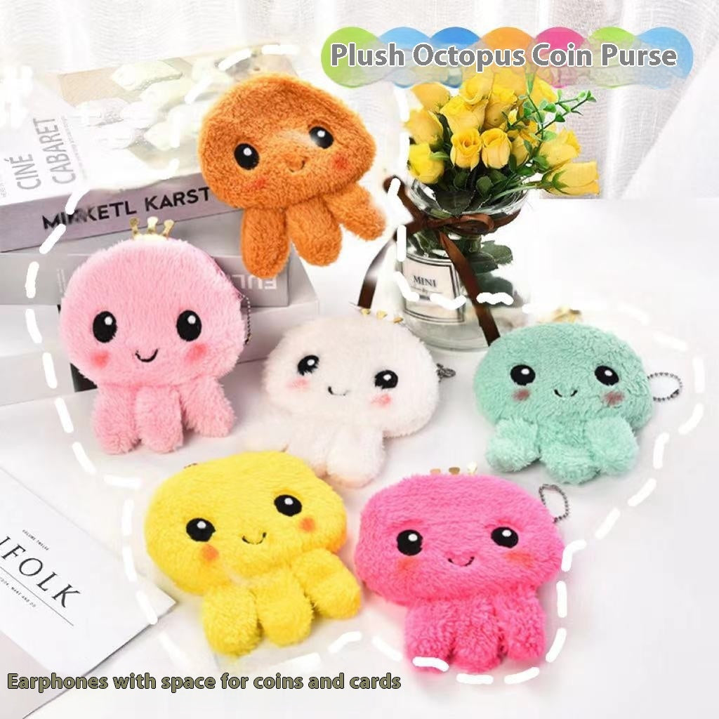 Cute Small Octopus Coin Purse Plush Mini-Portable