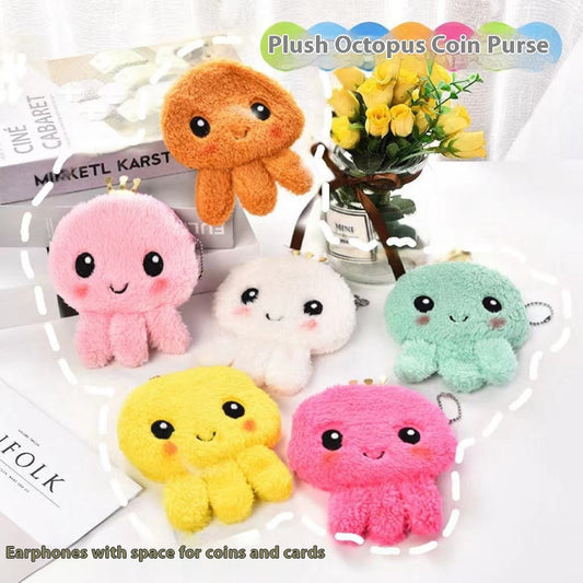 Cute Small Octopus Coin Purse Plush Mini-Portable
