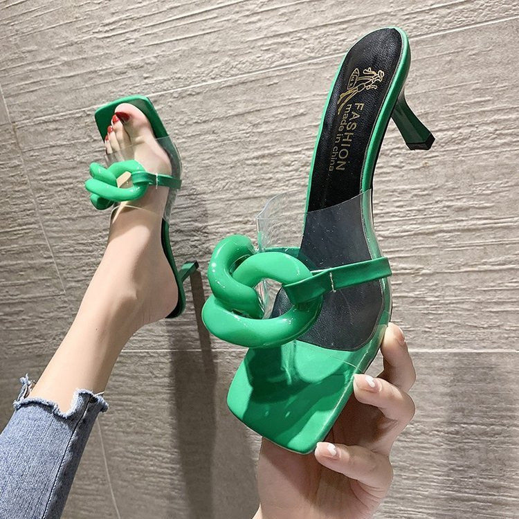Women's Sandals With Buckle High Heels Medium Heel