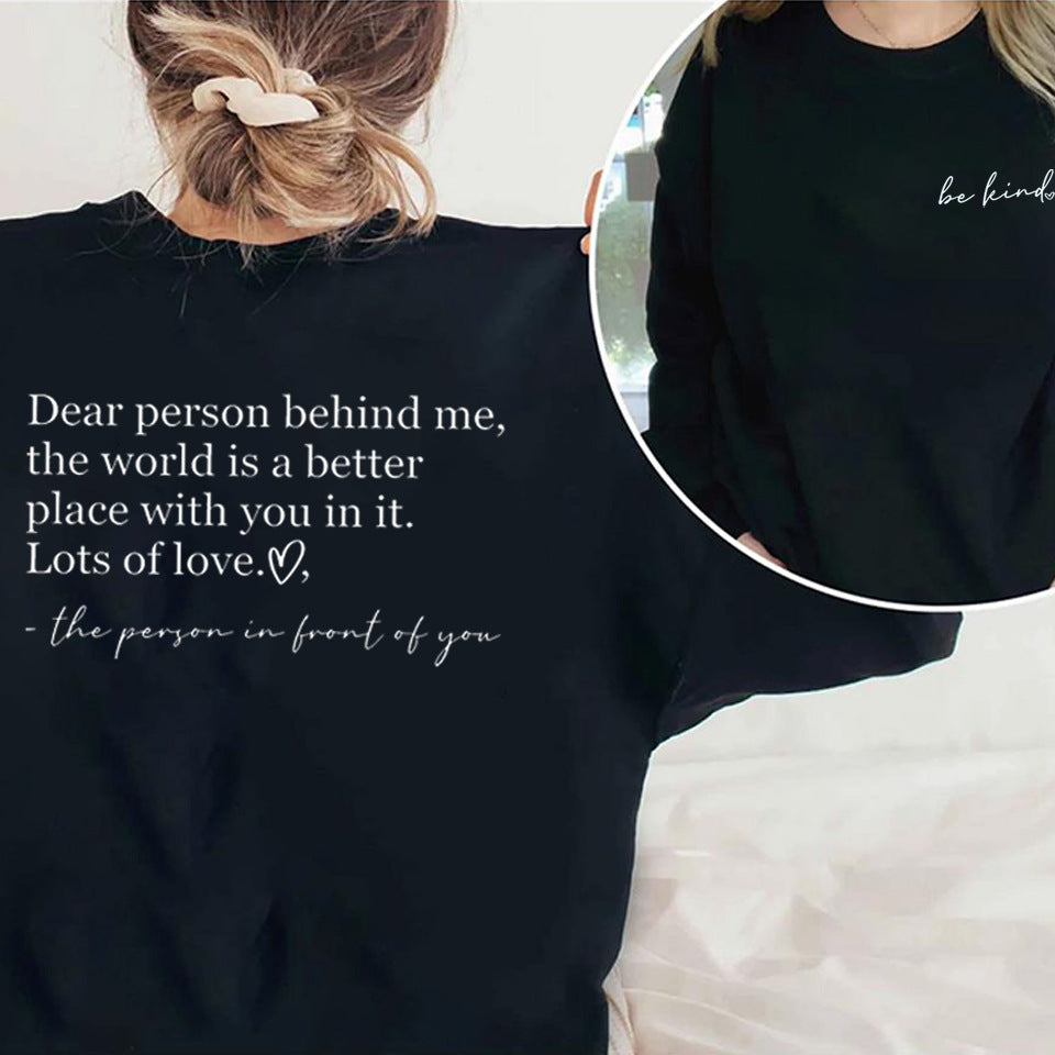 Toppe Vær Venlig Logo Sprog Dame Velsignelse Inspirerende Lærer Løs Sweater