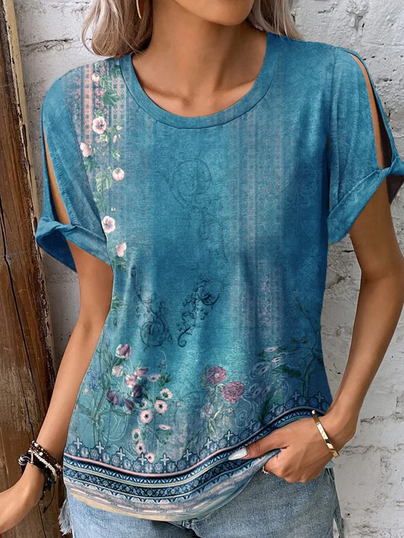 Women's Casual And Comfortable Short-sleeve Printed Top