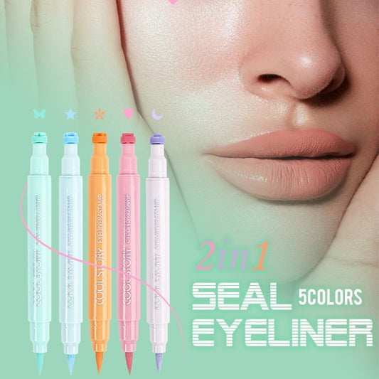 Color Eyeliner 5 PCs Suit Double-headed Seal Eyeliner Long-lasting Quick-drying