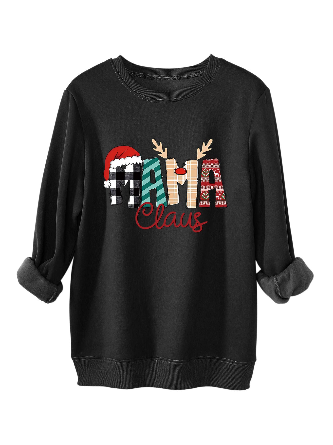 Løs fleeceforet sweater i store størrelser til damer, der passer til alt