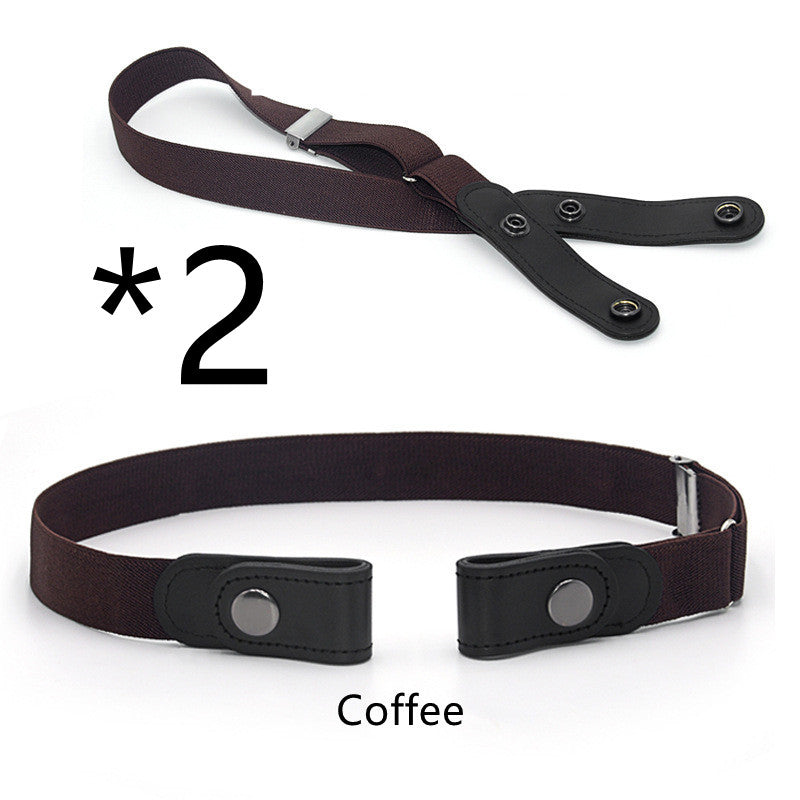Jeans Belt Seamless Elastic Without Buckle All-match Lazy Belt