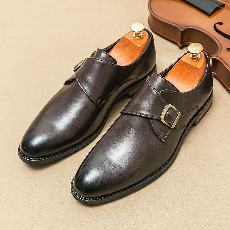 Lædersko Herrer Business Formel Casual Åndbar Højere Slip-on Spænde