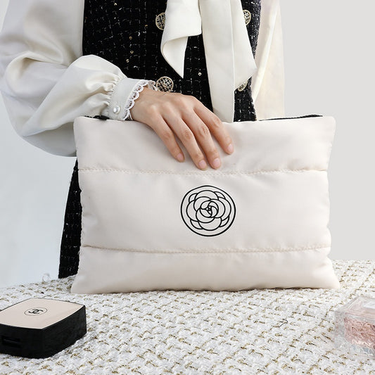 New Camellia Classic Style Hand-held Cosmetic Bag Large Capacity Good-looking Portable