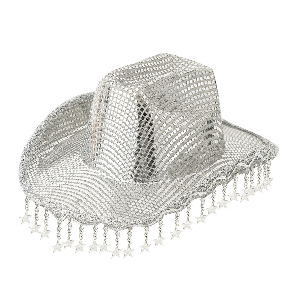 Western Cowboy Hat Sequined Tassel XINGX Design Floppy Hat