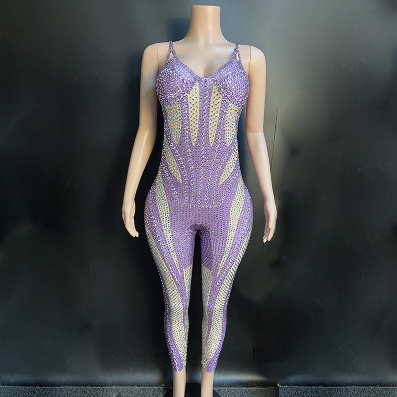 Black And White Party Long Tight Jumpsuit