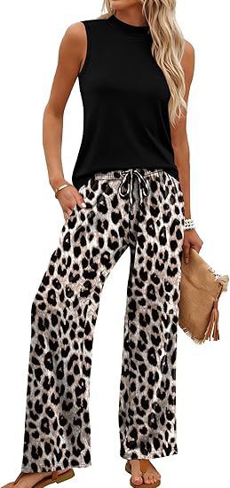 European And American-style Slim-fit Printed Casual Set