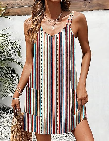 Loose-fitting Printed Slip Dress For Women