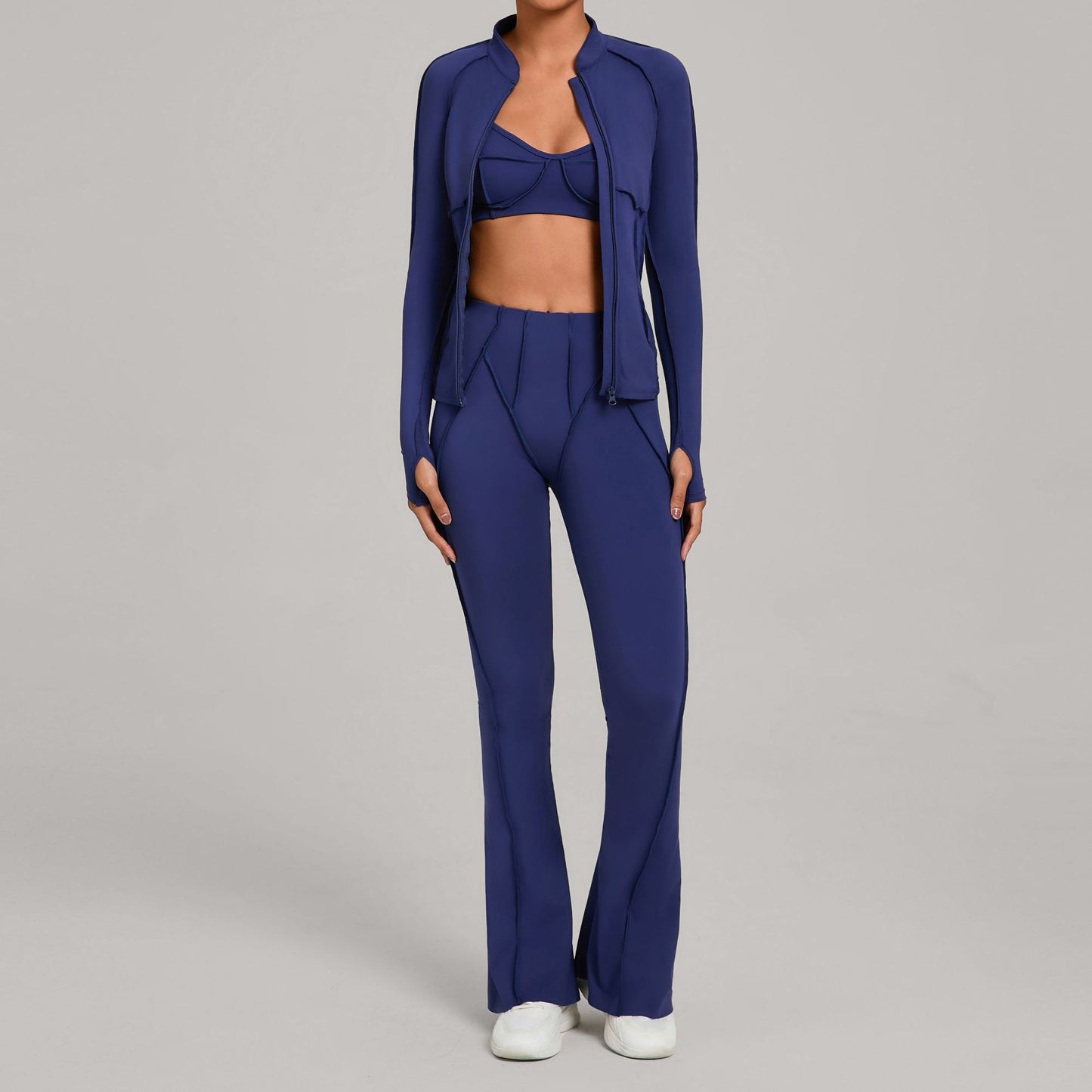 Womens Zip Up Top And Yoga Pants Set