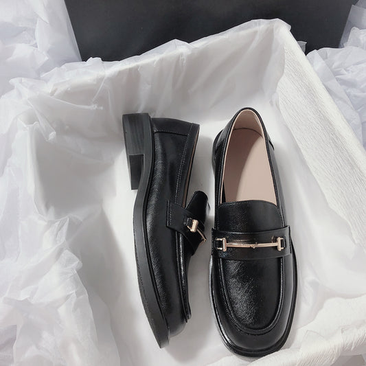 Super Comfortable And Easy To Wear Leather Flat Bottom Retro