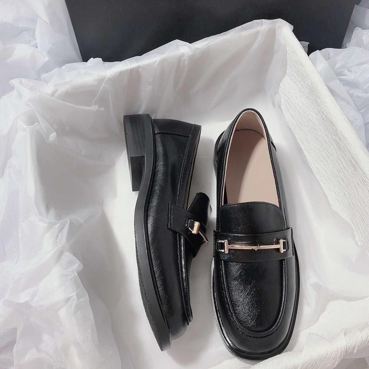Super Comfortable And Easy To Wear Leather Flat Bottom Retro