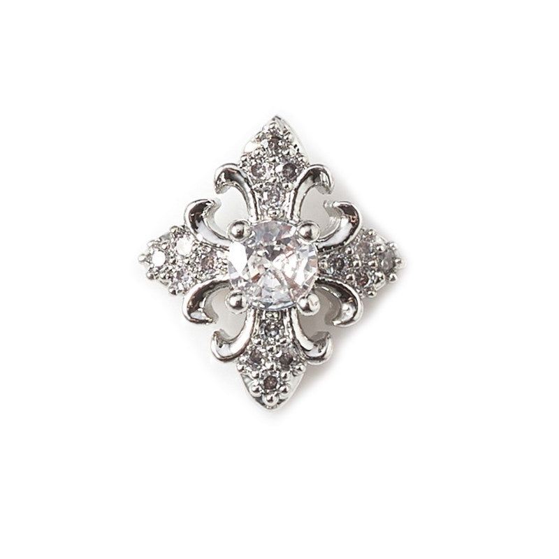 Silver Zircon Bow Nail Art Accessories