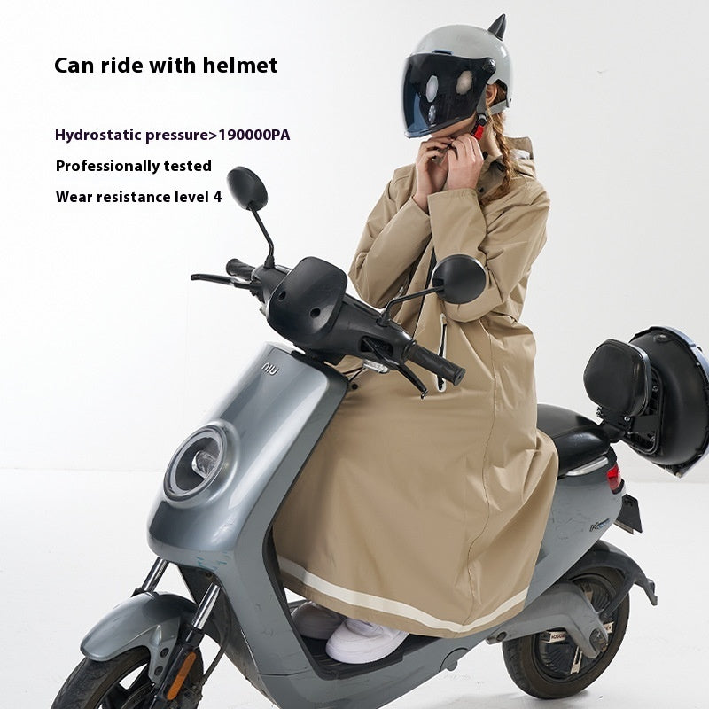 Electric Bike Raincoat Long Full Body Rain-proof One-piece Raincoat Battery Car