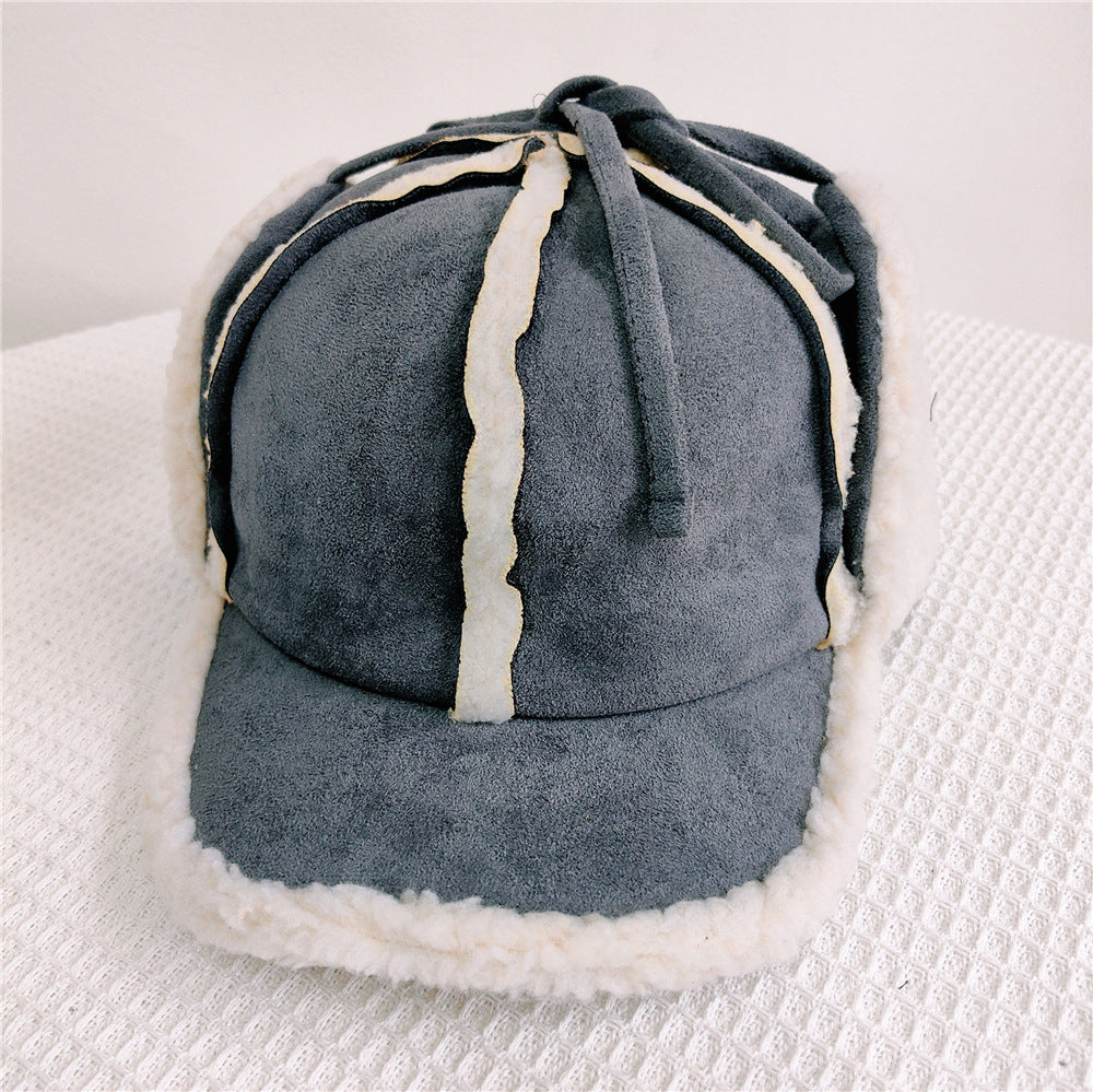Rope Ushanka Women's Lamb Wool Fleece-lined Thermal And Windproof Cold Protection Earflaps Northeast Hat