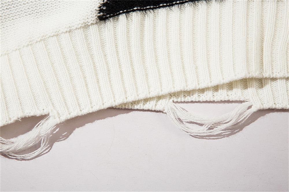 Color Contrast Patchwork Sweater Men's