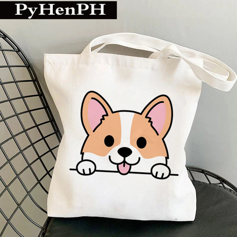 Canvas Tote Milk Tea Printing Shoulder Portable Canvas Bag