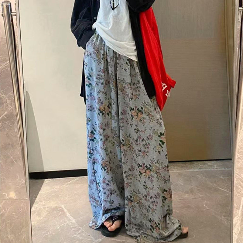 Cotton Poplin Pants Women's Thin Artificial Cotton Wide-leg Pants