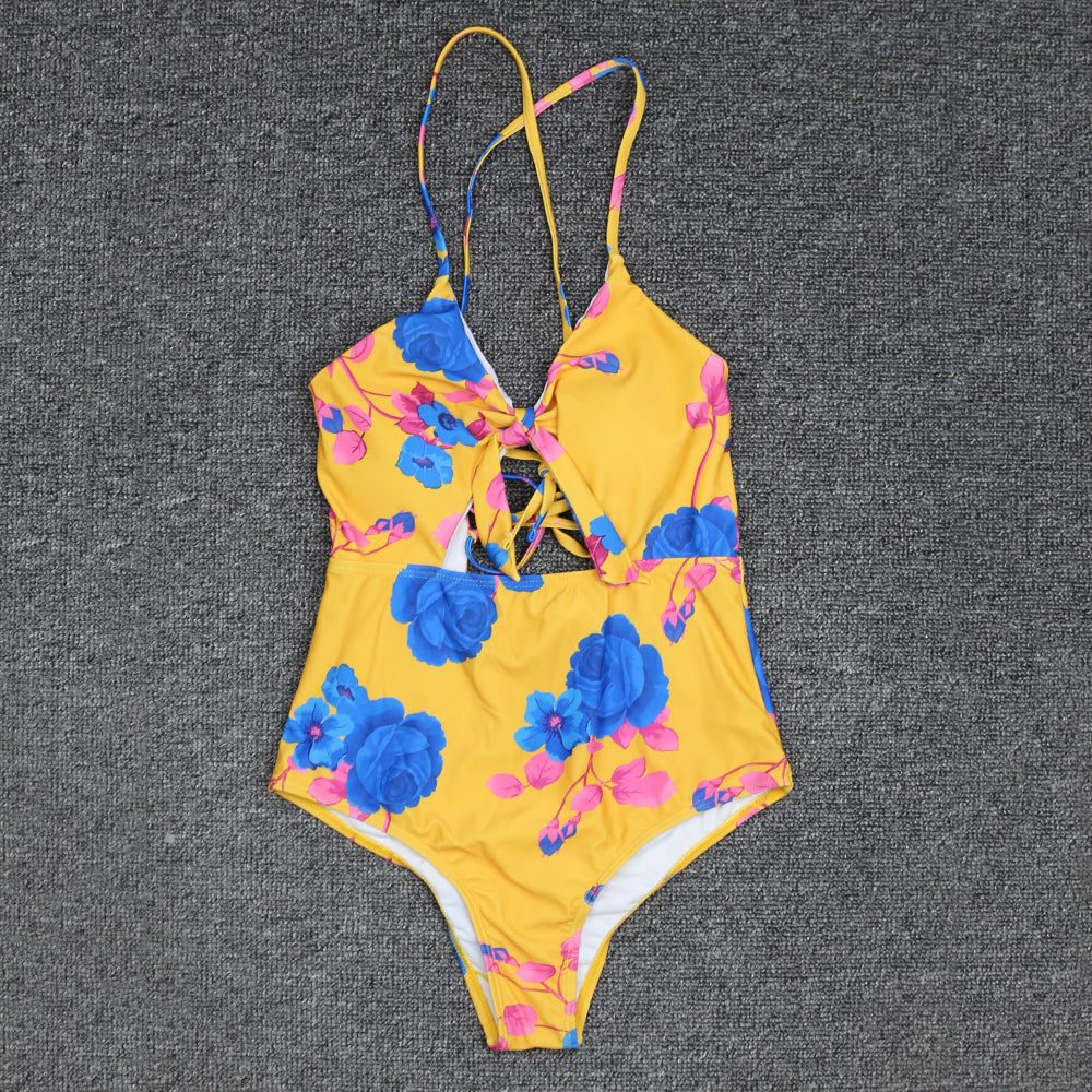 Cross Strap Ladies One-piece Swimsuit