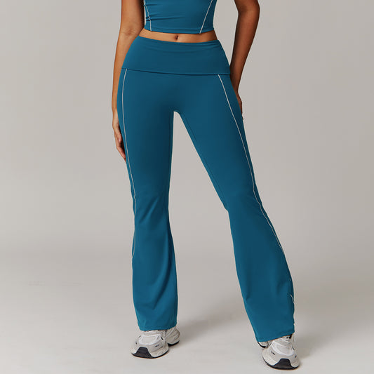 High Waist Nude Feel Yoga Pants Sports Fitness Wide-leg Casual Pants