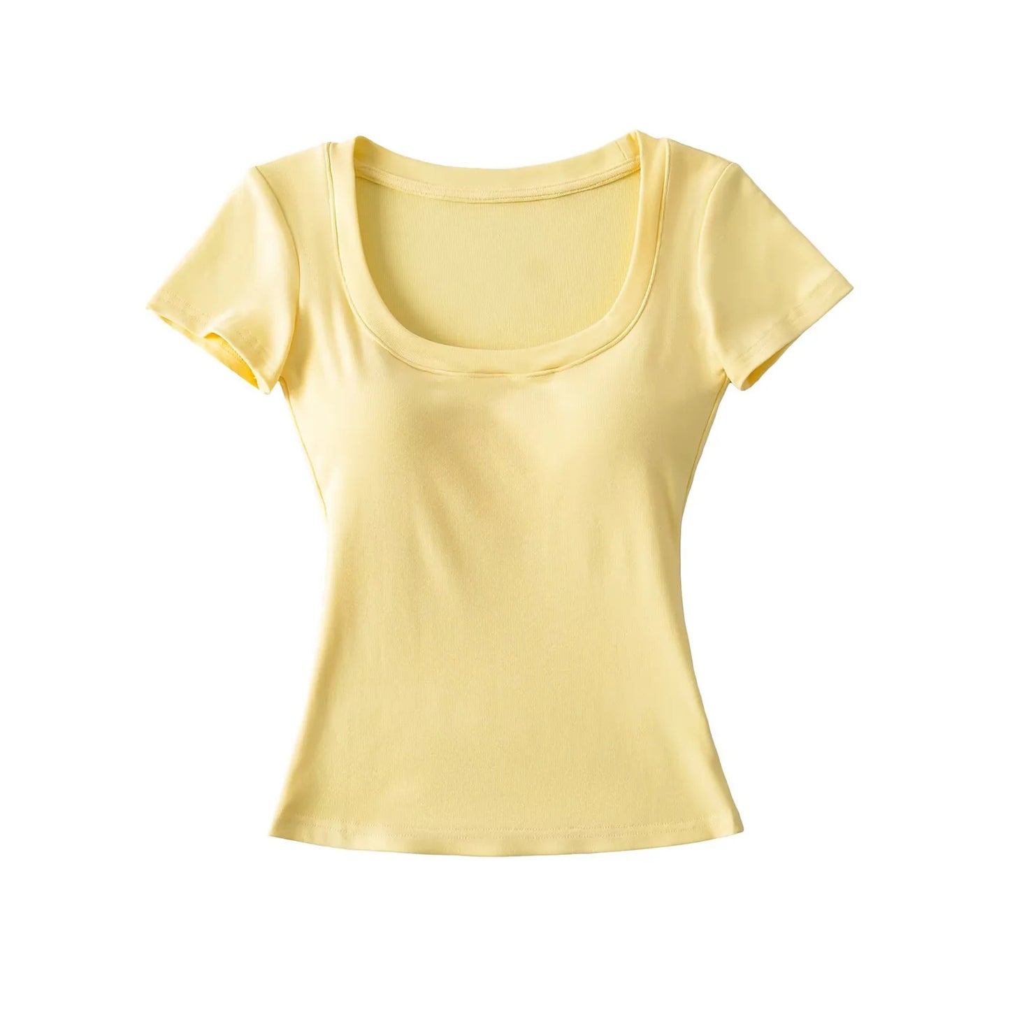 Shoulder T-shirt Summer Inner Vest Women's Short Sleeve Top With Chest Pad