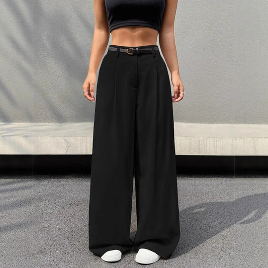Wide-leg Pants That Can Be Paired With A Belt