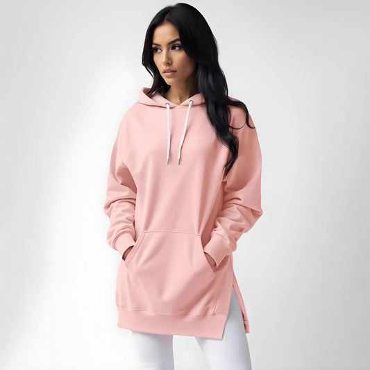 Dame Hoodie med musepose og skuldermanchet