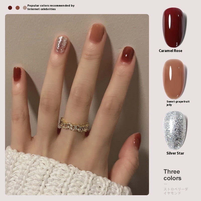 Women's Three-color New Ice Jelly Nude Color Gel Nail Polish Suit