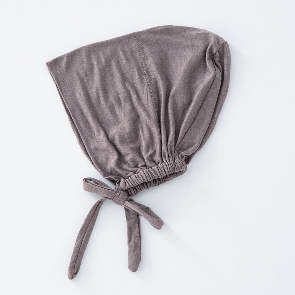 Women's Fashion Solid Color Lace-up Bottoming Hood