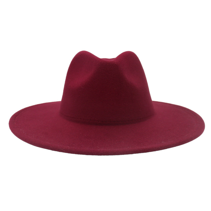 Large Brim Solid Color Cashmere Fashion Felt Jazz French Top Hat