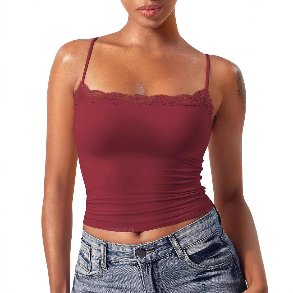 Kvinders Blonde Camisole Firkantet Krave Sexet Ærmeløs Top