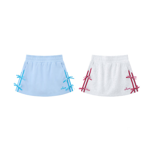 Women's Embroidered Bow Splicing Skirt
