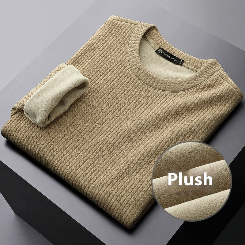 Men's Solid Color Bottoming Shirt Thickened Sweater