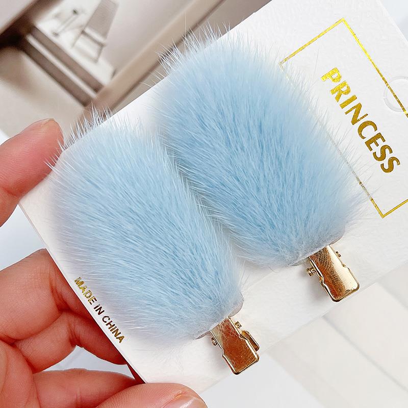 Fashion Women's Mink Hair Seamless Plush Hairpin