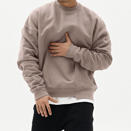 Rundhalset Løs Sweater til Mænd