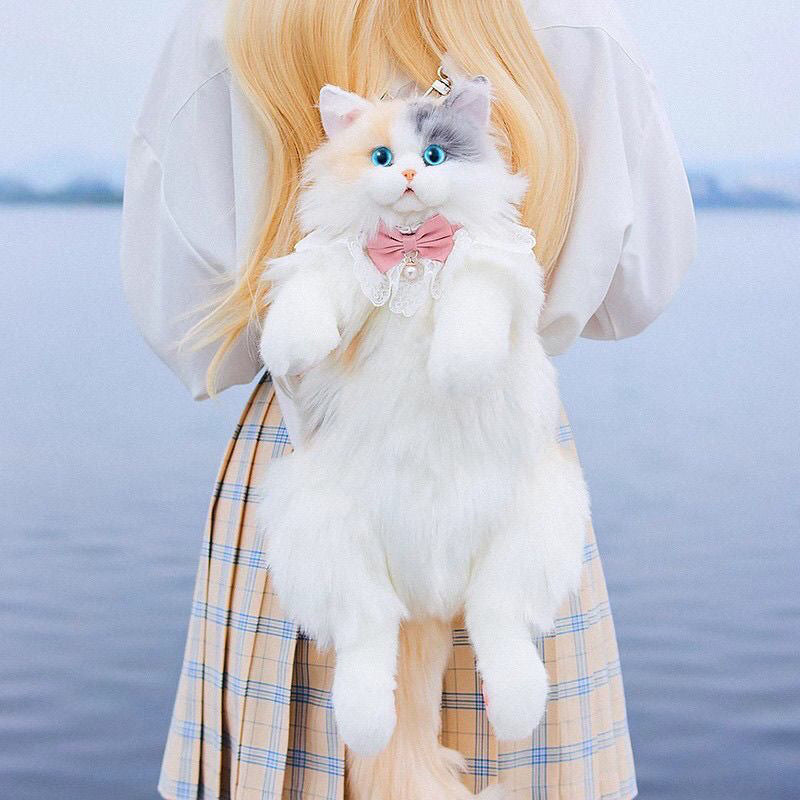 Simulation Calico Cat Backpack Cute Kitten Plush