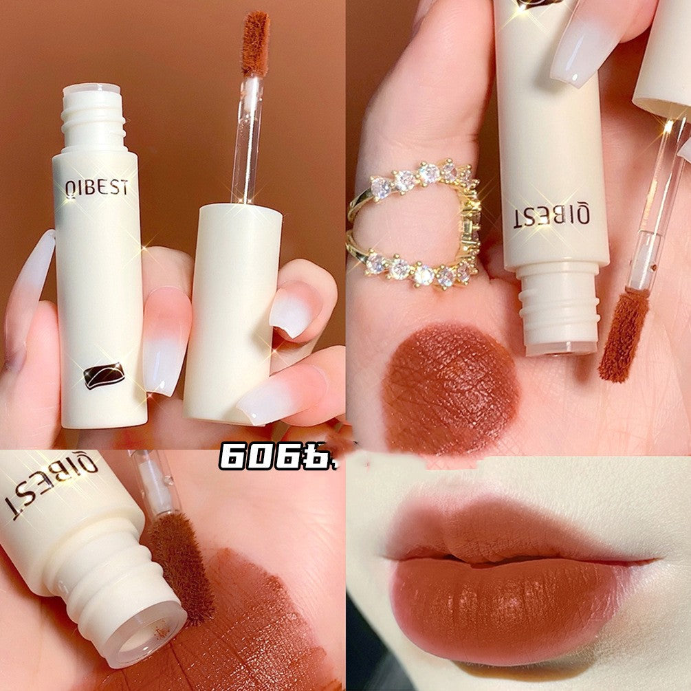 Lipgloss med en mat overflade, der ikke er let at falme