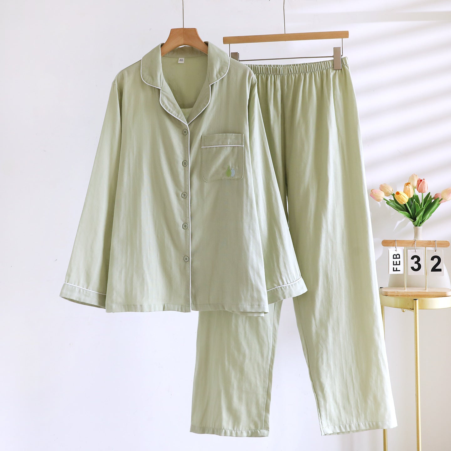 Double Pure Cotton Gauze Pajamas Women's Suit