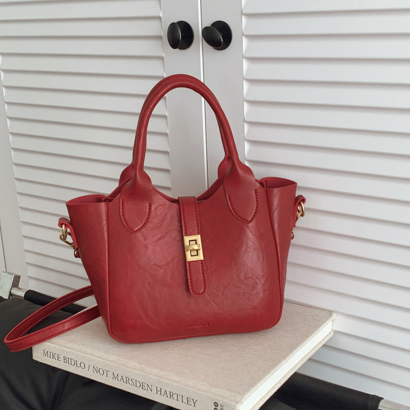 Light Luxury Hand-held Bucket High-end Sense Shoulder Crossbody Bag